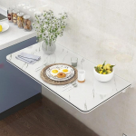 Seinale paigaldatav kokkupandav laud, valge t&auml;ispuidust laud v&auml;ikestesse ruumidesse, tugev kandev&otilde;ime, ruumi s&auml;&auml;stev disain elutuppa, k&ouml;&ouml;ki ja magamistuppa