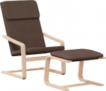 vidaXL lamamistool, TV-tool koos jalatoega, lamamistool elutuppa, l&otilde;&otilde;gastav tool, polsterdatud tool, TV-tool, tumepruun kangas