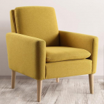 LEUTED elutoa tugitool, tiibtool, kokteilitool, polsterdatud TV-tool, linasest kangast, lugemistool, mugav, &uuml;hekohaline diivan, vabastustool, klubitool magamistuppa, koju (sinepikollane, 1)