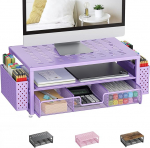 Pygocereri t&ouml;&ouml;laua organiseerija ja tarvikud, monitori alus sahtli ja 2 pliiatsihoidjaga, t&ouml;&ouml;laua organiseerija, mis sobib kontoritesse ja &uuml;hiselamutesse (lilla)