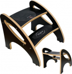 Skyline Step Stool for Kids, Step Stool, Kids Stool with 2 Steps, libisemisvastase matiga ja k&auml;epidemega, multifunktsionaalne vannituppa, k&ouml;&ouml;ki, lasteaeda (must)