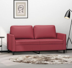 2-kohaline diivan Kahekohaline diivan Diivan Lounge Diivan Polsterdatud diivan Relax diivan K&uuml;lalissohva Diivan Diivan elutuppa Magamistuba K&uuml;lalistetuba Veinipunane 140 cm Faux Nahk