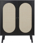 Modernne puidust riidekapp rotangist ustega - sobib v&auml;ikestesse ruumidesse, sissek&auml;ikudesse, hingavate hoiukappide ja garderoobide jaoks. (Must)