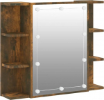 vidaXL peegelkapp LED suitsutatud tammepuust 70 x 16,5 x 60 cm