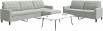 Gecheer 3-TLG. Sofagarnitur mit Kissen Hellgrau Samt, Moderne Couch Polstersofa f&uuml;r Wohnzimmer Schlafzimmer Spielzimmer3278481