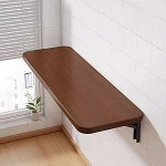 Klapptisch zur Wandmontage, f&uuml;r Waschk&uuml;che, platzsparend, Design mit Bl&auml;ttern (L60), Braun