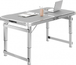 Tragbare Aluminium-Klapptischplatte mit verstellbarer H&ouml;he und Griff, perfekt f&uuml;r den privaten und gewerblichen Gebrauch, Picknicks und Veranstaltungen (100 cm)