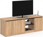 IDMarket - Tomi TV-kapp 3 uksega puiduefektiga p&ouml;&ouml;k ja must 140 cm