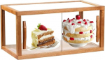 WXQZHF Puidust kondiitritoodete v&auml;ljapanek, 2-komponentne l&auml;bipaistev klaasist pagaritoodete v&auml;ljapaneku korpus Collectibles Countertop Cabinet l&uuml;kanduksega, kaubanduslik pagaritoodete ladustamise kabinet jaem&uuml;&uuml;gi v&auml;ljapanek 23,6 tolliga