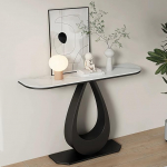 PQXQZ Moderner Konsolentisch Dekorativer Beistelltisch mit Metallrahmen f&uuml;r den Eingangsbereich Dekorationselement f&uuml;r das Wohnzimmer f&uuml;r Flur Diele und Foyer(Black,150x30x80)