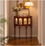 Sissep&auml;&auml;sulaua, kerge poolkuu konsoollaud, mis on valmistatud t&auml;ispuidust, sissep&auml;&auml;sulaua konsoollaud (pruun)