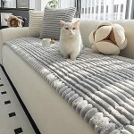 Diivan &Uuml;berzug 1/2/3/4 Sitzer Chenille Sofa&uuml;berwurf Ecksofabezug Katzensofa-Schutz Knitter- Und Kratzfest Waschbar rutschfest F&uuml;r U Form Sektionssofa,Grau(70 * 240cm)