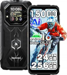 Blackview Rock 1 Android 16 v&auml;litingimustes kasutatav mobiiltelefon ilma lepinguta, 24GB + 256GB v&auml;litingimustes kasutatav nutitelefon Gemini AI, 15000mAh, 20MP + 16MP, 6,56-tolline HD + Dual Pantalla, IP68 veekindel ehitusplatsil
