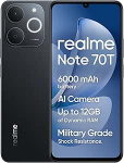 realme Note 70T 4G nutitelefon, 4+64GB, 6000mAh massiivne aku, 7,94 mm Ultra Slim, T7250 Octa-Core kiibistik, kuni 4+8GB d&uuml;naamiline RAM, Next AI, laadija ei kuulu komplekti, musta v&auml;rvi