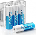 4 x AA Lithium Batteries, Rechargeable AA Battery, Type Li-ion 3000 mWh AA Batteries, Low Self-Discharge 1.5 V AA Batteries, with Battery Protective Box (No Charger)