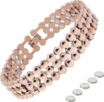 JEROOT Magnetic Bracelets Made of Titanium Steel for Women, Clasp Stainless Steel Bracelet Magnet 3X Strength Women's Magnetic Bracelet Ultra Strong (3500 Gauss Each), Energetix Magnetic Jewellery