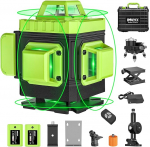 IMAYCC ristjoonelaser roheline isetasanduv laser vaimutase 16 rida 4D x 360 kraadi joonelaser ristlaser ehituslaser reguleeritav heledus siseruumide ehitusplatsil 2 x patareid