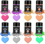 LUCPICT s&ouml;&ouml;davate glitterite komplekt, 8 v&auml;rvi toiduglitter, glitterpulber jookide, kokteilide, veini, &otilde;lle, k&uuml;psetamise, maasikate, kookide, k&uuml;psiste, maiustuste, fondandi, kookide kaunistamiseks - 4g