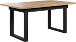 trendteam smart living - Universal Dining Table - Black/Evoke Oak - Extendable Dining Room Table with Metal Feet - (W x H x D) 160-200 x 76 x 80 cm - Table Suitable for Kitchen, Dining or Living Room