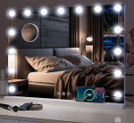 YU YUSING Hollywood Vanity Mirror with Lighting Dimmable Vanity Mirror Table Mirror Wall Mirror with 10x Magnification