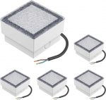 ledscom.de LED Paving Stone Recessed Floor Light CUS for Outdoor Use, IP67, Square, 10 x 10 cm, Cool White, Pack of 5