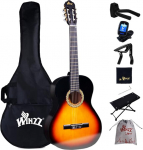 Winzz Classical Guitar 4/4 Beginner Set - 39 Inch Classical Guitar Kit with Nylon Strings for Adults, Children from 11+ Years, Sunburst