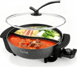 Food Party Hot Pot Electric Hotpot Pot 6L Electric Cooking Pot 220V 1200W kahepoolne elektriline Wok koos kaanega Hiina Hot Pot Fondue