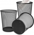 STARVAST 3 Pack metallist pr&uuml;gikast, 12 liitrit, v&otilde;rgusilma pr&uuml;gikast, &uuml;mmargune traat korv magamistuppa, vannituppa, klassiruumi, k&ouml;&ouml;ki, 24 x 26 cm, must