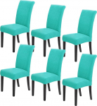 Howhic Stretch Chair Covers for Dining Room, Set of 6, Removable, Washable, Dining Room Chair Covers, Seat Protector, Ideal for Home and Banquet Decoration (Turquoise, Pack of 6)