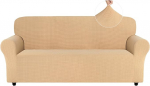 Easy-Going Jacquard Stretch Sofa Cover 3 Seater Non-Slip Sofa Slipcovers for Kids Pets Dogs Couch Cover for Living Room Washable Furniture Protector with Elastic Bottom Sofa Beige