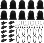 LUPATDY 40 Kaasaskantav kaalukott v&auml;litingimustes asuvate kardinate jaoks, 10 kaalukotti ja 10 karabiini, 10 klambrit, 10 pingekummi, kaalukotid, v&auml;liskardinate, telkide, laudlinade kinnitamiseks.