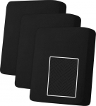 YSTELLAA Stretch istmepadja kate, diivanipadja kate, mittelibisev, elastne diivanipadja kate, universaalne istmepadja kate, elutuba, diivanikaitsja, 1 istuja, 3 istekoha pakett, must