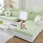NNSMUN diivanikate, diivanipadja kate, universaalne elastne diivanipadi, libisemisvastane diivanikate, L-kujulise elastse katte kaitsekate, kangas tartan (roheline, Chaise Lounge)