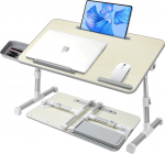 AirOpen s&uuml;learvuti laud voodile, reguleeritava k&otilde;rgusega, reguleeritava nurga all, voodilaud kokkupandav sahtliga, tahvelarvuti alus, s&uuml;learvuti laud voodile, diivanile, diivanile, p&otilde;randale (60 x 34 cm, beež)
