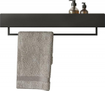 DABSTORY VASCA R&auml;tikukang koos riiuliga 60 cm k&uuml;laliste r&auml;tikuhoidja Roostevabast terasest r&auml;tikukang seinale paigaldatud vannitoa ja k&ouml;&ouml;gi aksessuaaride hoidmiseks Vannituba Must