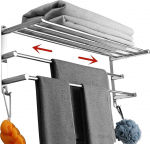 Roostevabast terasest sisset&otilde;mmatav seinale paigaldatav isekleepuv r&auml;tikuhoidik, mis ei vaja puurimist k&ouml;&ouml;gi hotelli jaoks (uks - 3 tasandilised r&auml;tikud)