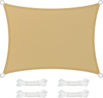 SONGMICS GSS34EYV1 HDPE p&auml;ikesepurje, p&auml;ikese / UV kaitse, hingav, aeda, r&otilde;dule, terrassile, vett l&auml;bilaskev, 3 x 4 m, liivakollane