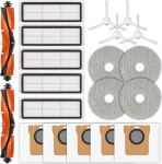 (20 St&uuml;ck) X20+ Ersatzteile f&uuml;r Xiaomi X20+/ X20 Plus/ 1S/ S20 plus/ S20+/ X10+/ X20 Pro Saugroboter, 2 Rollenb&uuml;rsten, 4 Seitenb&uuml;rsten, 5 Staubbeutel, 5 HEPA-Filter, 4 Wischpads, Zubeh&ouml;r-Set
