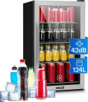 Klarstein Beersafe 4XL joogik&uuml;lmik - joogik&uuml;lmik - 124 l - 132 kannu - 0-10 &deg; C - klaasist - EEK A + - LED sisevalgus - 4 riiulit - roostevaba teras - must/h&otilde;bedane