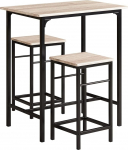 SoBuy OGT10 baarilaua komplekt, 3-osaline komplekt, k&otilde;rge laud bistro laud s&ouml;&ouml;gilaud 2 istmega, istumiskomplekt