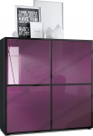Vladon Cuba V2 Highboard 104 x 105,5 x 35,5 cm 8-kohaline k&uuml;ljepaneel, valmistatud Saksamaal, korpus matt must / esipaneelid mustsavikrohviga, k&otilde;rgl&auml;ikega.