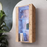 Tivoli rippuv vitriinkapp, Wotan/Wotan, laius 50 cm x k&otilde;rgus 100 cm, 50 cm x s&uuml;gavus 29 cm, LED sinine, 2 riiulit, elutuppa, magamistuppa, esikusse