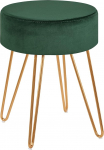 Duhome Stool Dressing Table Stool Velvet Round Ottoman Padded Stool with Metal Legs Green