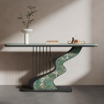 Konsole Sofatisch, schmaler Eingangsschrank, stabiles Metallgestell f&uuml;r Flur und Foyer