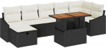 Garten-Sofa-Set mit Kissen 8 tk Schwarz Poly Rattan Model3360030