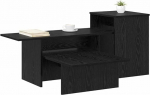 Konsolentisch Beistelltisch 91,5x35x38,5 cm, Schmaler Sofatisch Flurtisch, Schwarz Eichen-Optik, Holzwerkstoff f&uuml;r Wohnzimmer und Eingangsbereich