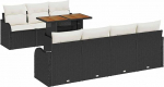 8-teiliges Garten-Sofa-Set mit Kissen Schwarz Poly Rattan, 2-Sitzer Garten-Sofa mit Stauraum und Kissen Schwarz Poly Rattan Gartenlounge Model3358154