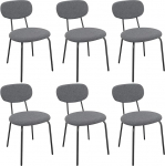 LEWE s&ouml;&ouml;gitoa toolid, komplekt 6, virnastatavad polsterdatud toolid, kaasaegsed k&ouml;&ouml;gitoolid iseseisva seljatoega, v&auml;ikesed &uuml;mmargused metallist k&uuml;ljetoolid s&ouml;&ouml;gituppa, k&ouml;&ouml;ki, restorani, magamistuppa