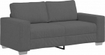 vidaXL Two Seater Sofa Dark Grey 140cm Corduroy Fabric Two Seater Sofa Sofa Padded Sofa 2 Seater Sofa Couch Upholstered Sofa Lounge Sofa