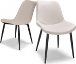 BERLINO 2 disainer nahast toolide komplekt 2 polsterdatud tooli s&ouml;&ouml;gitoolid kontoritoolid &otilde;ppetoolid kunstnahast istmed kreemikas